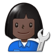 Woman Mechanic Emoji with Dark Skin Tone, Samsung style
