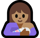 Breast-Feeding Emoji with Medium Skin Tone, Microsoft style