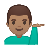 Man Tipping Hand Emoji with Medium Skin Tone, Google style
