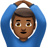 Man Gesturing Ok Emoji with Medium-Dark Skin Tone, Apple style