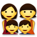 Family: Woman, Woman, Girl, Boy Emoji, LG style