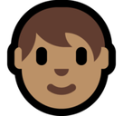 Person Emoji with Medium Skin Tone, Microsoft style