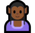 Elf Emoji with Medium-Dark Skin Tone, Microsoft style