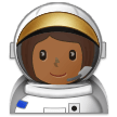 Woman Astronaut Emoji with Medium-Dark Skin Tone, Samsung style