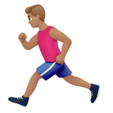 Man Running Emoji with Medium Skin Tone, Apple style