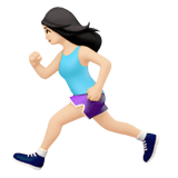 Woman Running Emoji with Light Skin Tone, Apple style