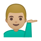 Man Tipping Hand Emoji with Medium-Light Skin Tone, Google style