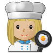 Woman Cook Emoji with Medium-Light Skin Tone, Samsung style