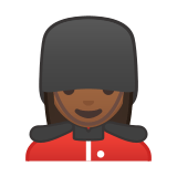 Woman Guard Emoji with Medium-Dark Skin Tone, Google style
