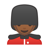 Man Guard Emoji with Medium-Dark Skin Tone, Google style