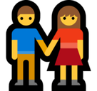 Man and Woman Holding Hands Emoji, Microsoft style