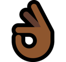 Ok Hand Emoji with Medium-Dark Skin Tone, Microsoft style