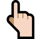 Backhand Index Pointing Up Emoji with Light Skin Tone, Microsoft style