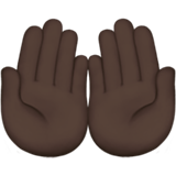 Palms Up Together Emoji with Dark Skin Tone, Apple style