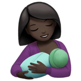 Breast-Feeding Emoji with Dark Skin Tone, Apple style