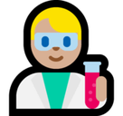 Man Scientist Emoji with Medium-Light Skin Tone, Microsoft style