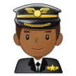 Man Pilot Emoji with Medium-Dark Skin Tone, Samsung style