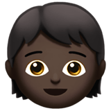 Child Emoji with Dark Skin Tone, Apple style