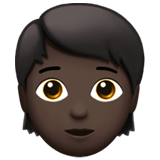 Person Emoji with Dark Skin Tone, Apple style