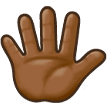 Hand with Fingers Splayed Emoji with Medium-Dark Skin Tone, Samsung style