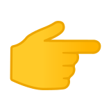 Backhand Index Pointing Right Emoji, Google style