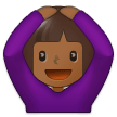 Woman Gesturing Ok Emoji with Medium-Dark Skin Tone, Samsung style