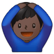 Man Gesturing Ok Emoji with Dark Skin Tone, Samsung style