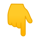 Backhand Index Pointing Down Emoji, Google style
