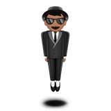Man in Suit Levitating Emoji with Medium Skin Tone, Apple style