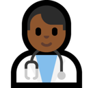 Man Health Worker Emoji with Medium-Dark Skin Tone, Microsoft style