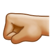 Left-Facing Fist Emoji with Medium-Light Skin Tone, Samsung style