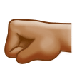 Left-Facing Fist Emoji with Medium Skin Tone, Samsung style