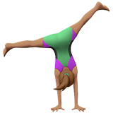 Woman Cartwheeling Emoji with Medium Skin Tone, Apple style