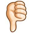 Thumbs Down Emoji with Light Skin Tone, Samsung style