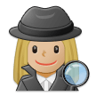 Woman Detective Emoji with Medium-Light Skin Tone, Samsung style