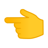 Backhand Index Pointing Left Emoji, Google style
