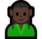 Man Elf Emoji with Dark Skin Tone, Microsoft style