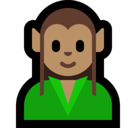 Man Elf Emoji with Medium Skin Tone, Microsoft style