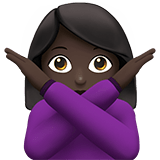Woman Gesturing No Emoji with Dark Skin Tone, Apple style