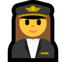 Woman Pilot Emoji, Microsoft style