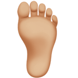 Foot Emoji with Medium-Light Skin Tone, Apple style