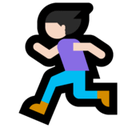 Woman Running Emoji with Light Skin Tone, Microsoft style