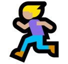 Woman Running Emoji with Medium-Light Skin Tone, Microsoft style