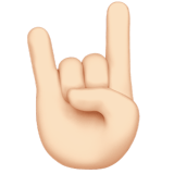 Sign of the Horns Emoji with Light Skin Tone, Apple style