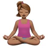Woman in Lotus Position Emoji with Medium Skin Tone, Apple style
