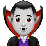 Man Vampire Emoji with Light Skin Tone, Apple style
