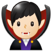 Man Vampire Emoji with Light Skin Tone, Samsung style