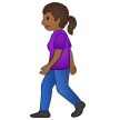 Woman Walking Emoji with Medium-Dark Skin Tone, Samsung style