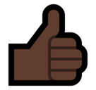 Thumbs Up Emoji with Dark Skin Tone, Microsoft style