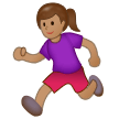 Woman Running Emoji with Medium Skin Tone, Samsung style